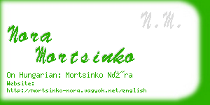 nora mortsinko business card